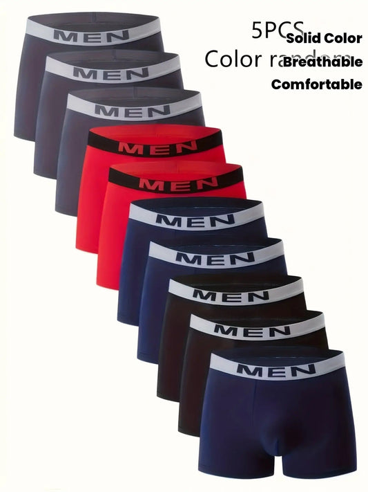 5-Pack Men'S Boxer Briefs - Stretchy Underwear Shorts, Soft Knit Fabric, Everyday & Gym Use - Multi-Color Pack (Navy/Red/Black/) - Breathable Quick-Dry Boxers for Casual & Formal Wear - Everyday Essentials, Boxer Shorts, Comf    Home Decor Supply | Online Retail | ShoreShopper.com