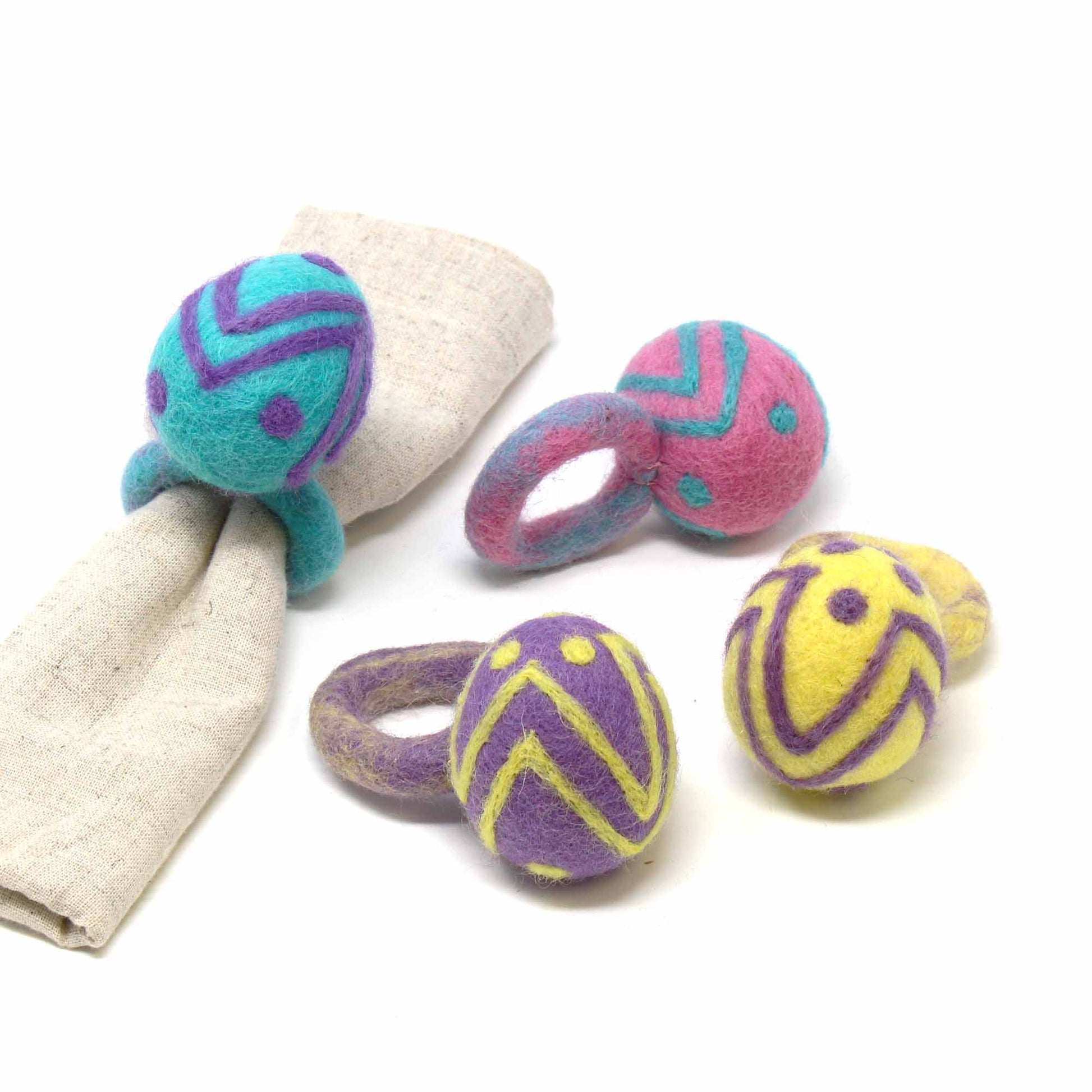Easter Egg Napkin Rings, Set of Four Colors - Global Groove (T)    Home Decor Supply | Online Retail | ShoreShopper.com