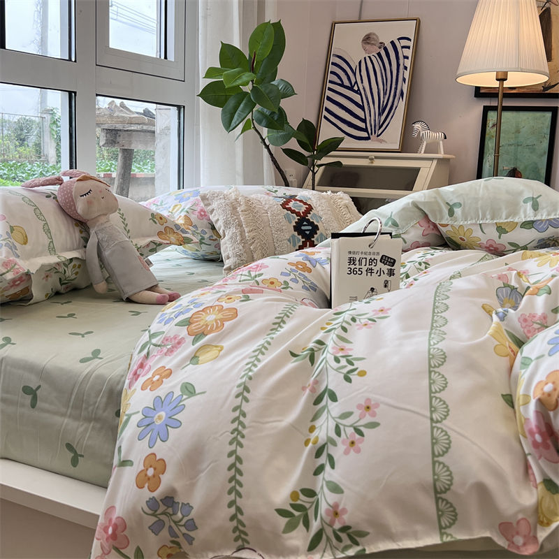Washed Cotton Bed Sheet Quilt Cover Four-piece Set    Home Decor Supply | Online Retail | ShoreShopper.com