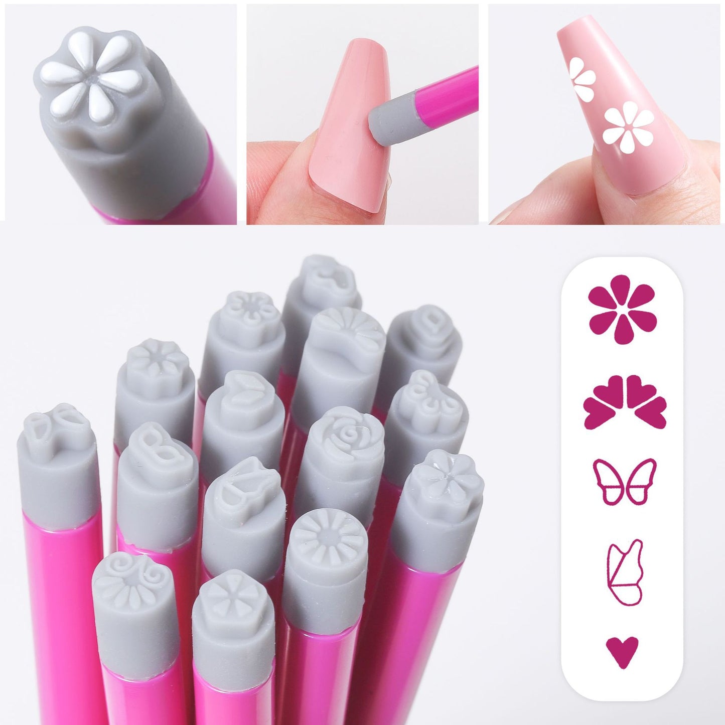Nail Art Stamp Pen With Butterfly And Floral Designs DIY Nail Printing Pen Transfer Tool For Nail Art    Home Decor Supply | Online Retail | ShoreShopper.com