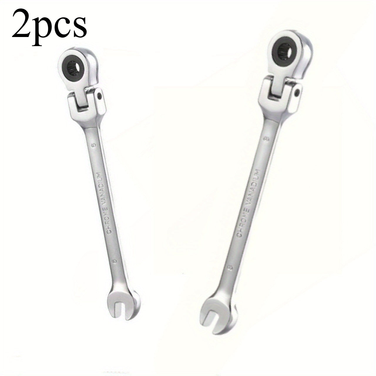 2/10pcs Heavy-duty Industrial 72-tooth Socket Wrenches, Fixed Head and Ratchet Mechanical Tools, 2-in-1 Open and Box Wrenches, Cr-V Structure, Auto Repair, DIY, Professional Tool Kit (compatible with 6&8mm) - ShoreCo.Shop