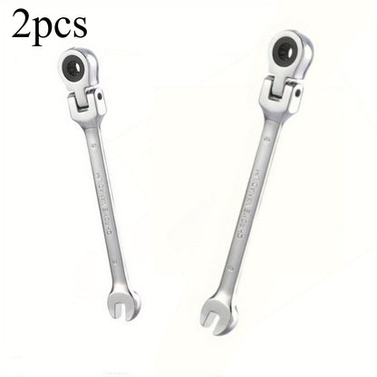 2/10pcs Heavy-duty Industrial 72-tooth Socket Wrenches, Fixed Head and Ratchet Mechanical Tools, 2-in-1 Open and Box Wrenches, Cr-V Structure, Auto Repair, DIY, Professional Tool Kit (compatible with 6&8mm) - ShoreCo.Shop
