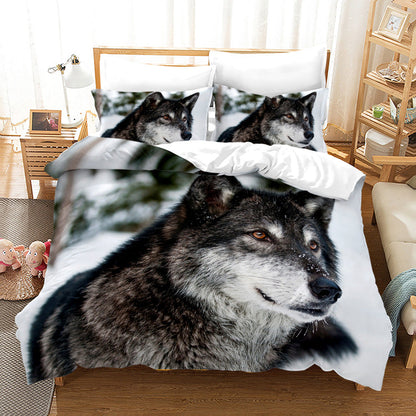 Bed Home Textile Wolf Digital Printed Three-piece Set    Home Decor Supply | Online Retail | ShoreShopper.com