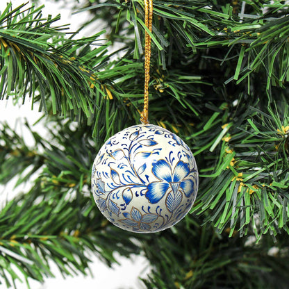 Handpainted Ornaments, Blue Floral - Pack of 3    Home Decor Supply | Online Retail | ShoreShopper.com