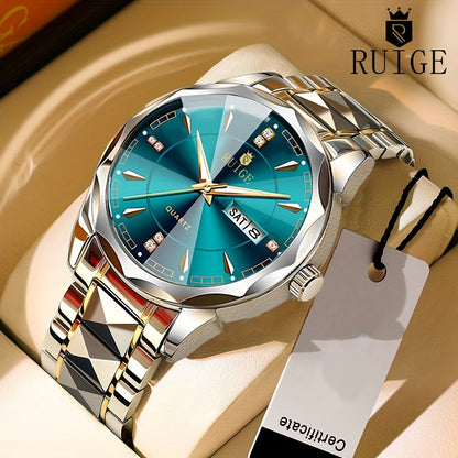 RUIGE Men's Watch Quartz Watch Luminous Stainless Steel Luxury Calendar Men's Chronograph Watch Timepiece Thanksgiving Day    Home Decor Supply | Online Retail | ShoreShopper.com