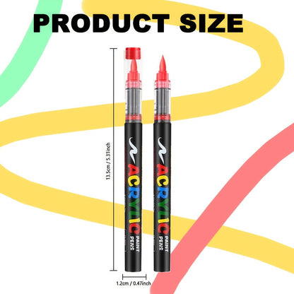 12/24/36/48/60/72Color Acrylic Paint Marker, Brush Head Can Be Used for Rock Metal Glass Wood Canvas Ceramic Plastic Art And DIY Hand-painting, Back to School Season Halloween Christmas Birthday Gifts - ShoreCo.Shop