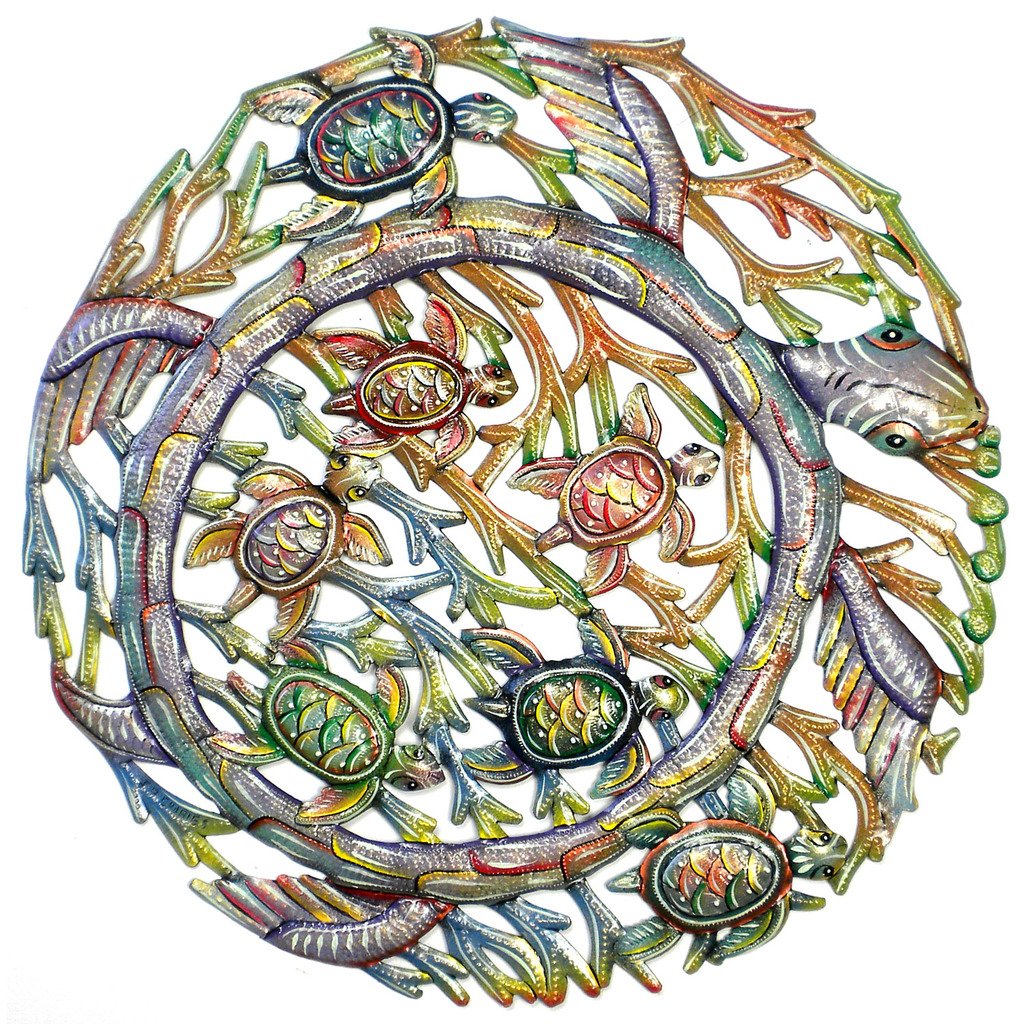 Sea Turtle Metal Wall Art - Croix des Bouquets    Home Decor Supply | Online Retail | ShoreShopper.com