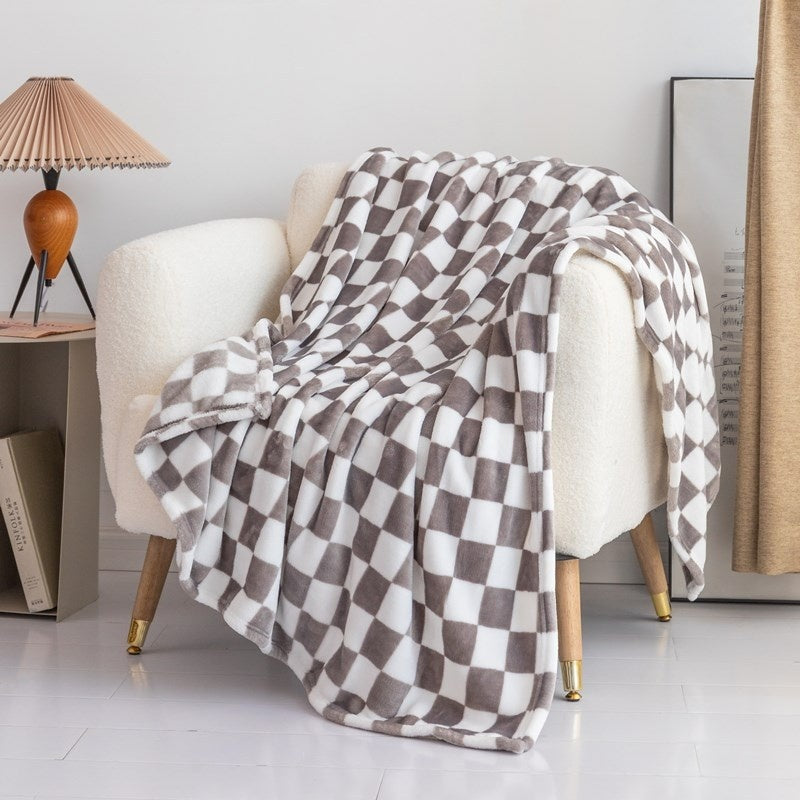 Checkered Flannel Blanket Printed Coral Fleece Thickening Bed Sheet Nap    Home Decor Supply | Online Retail | ShoreShopper.com