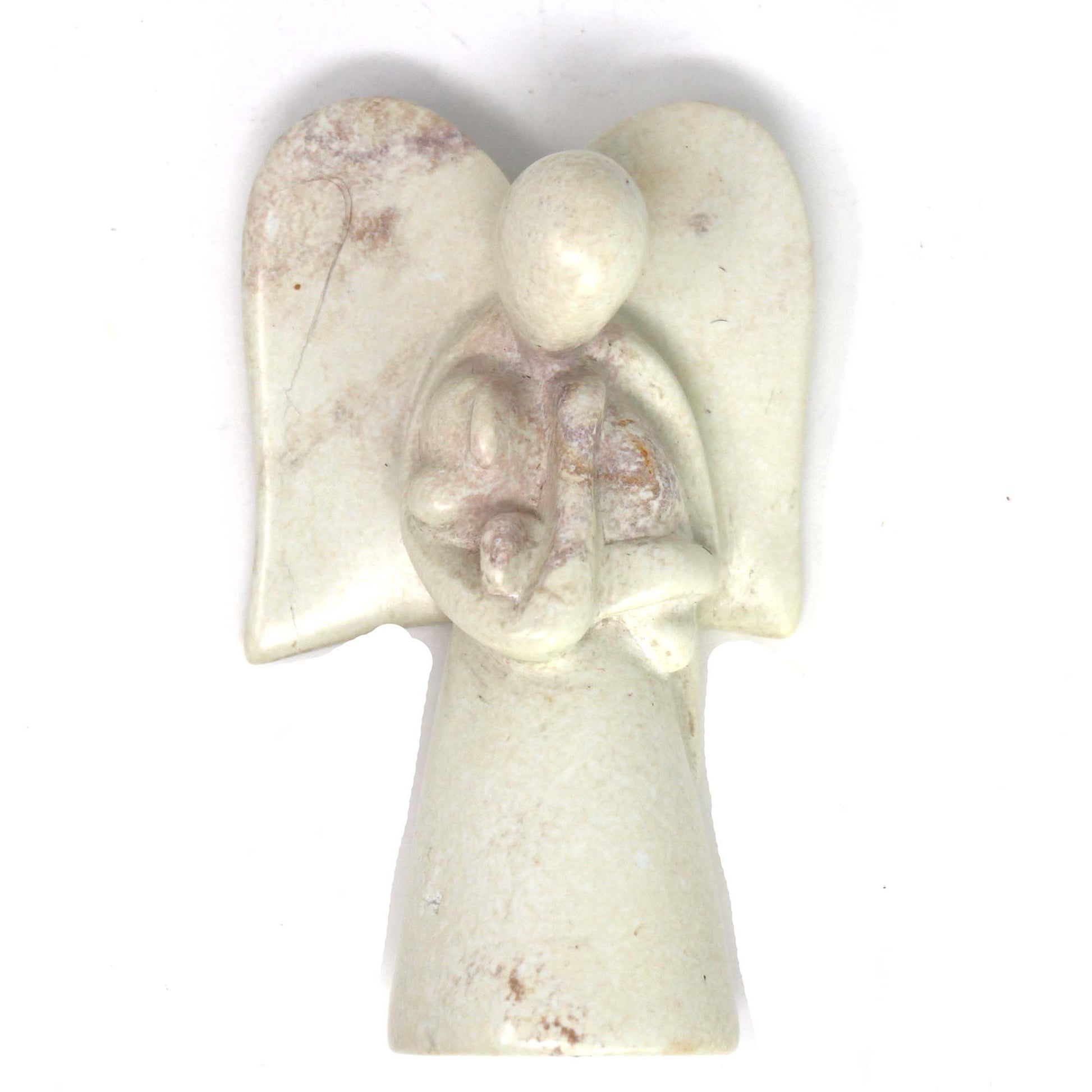 Angel Soapstone Sculpture Holding Dog    Home Decor Supply | Online Retail | ShoreShopper.com