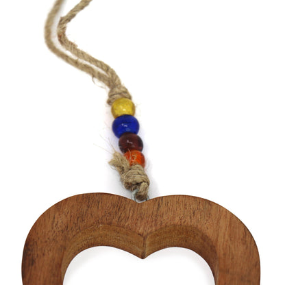 Handcrafted Wood Heart Chime with Iron Bell    Home Decor Supply | Online Retail | ShoreShopper.com