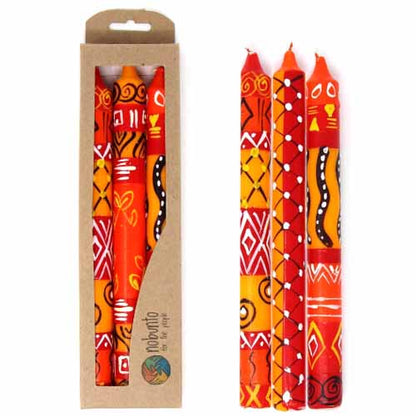 Set of Three Boxed Tall Hand-Painted Candles - Zahabu Design - Nobunto    Home Decor Supply | Online Retail | ShoreShopper.com