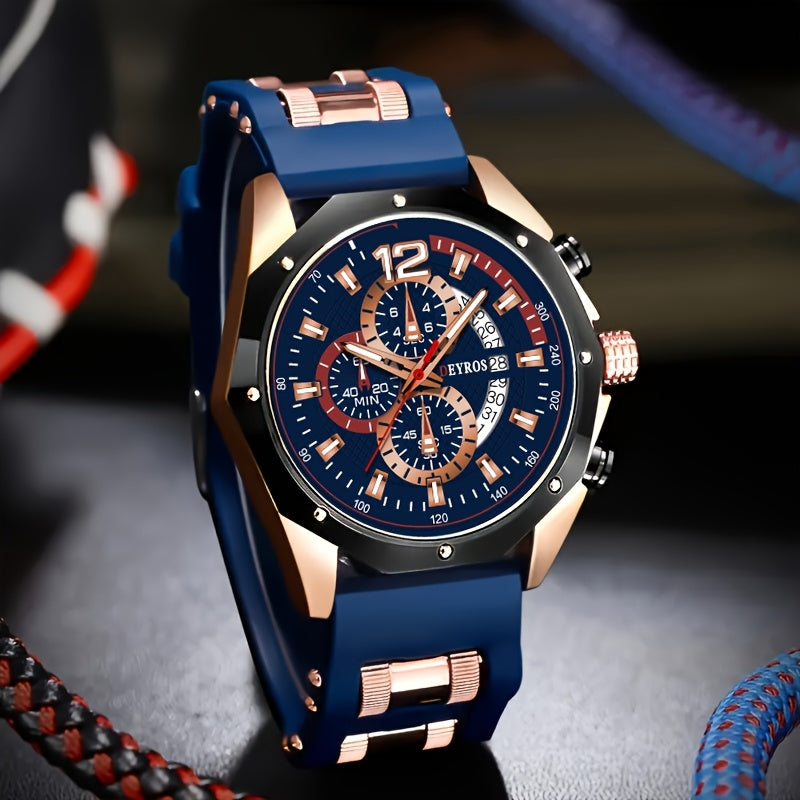 1pc Men'S Fashion Casual Quartz Watch, Silicone Strap, Date Display - Stylish Casual Wristwatch for Casual Attire, Casual Wristwatch | Sporty Watch Design | Quartz Movement, Thanksgiving, Christmas The Perfect Gift Reloj Para    Home Decor Supply | Online Retail | ShoreShopper.com