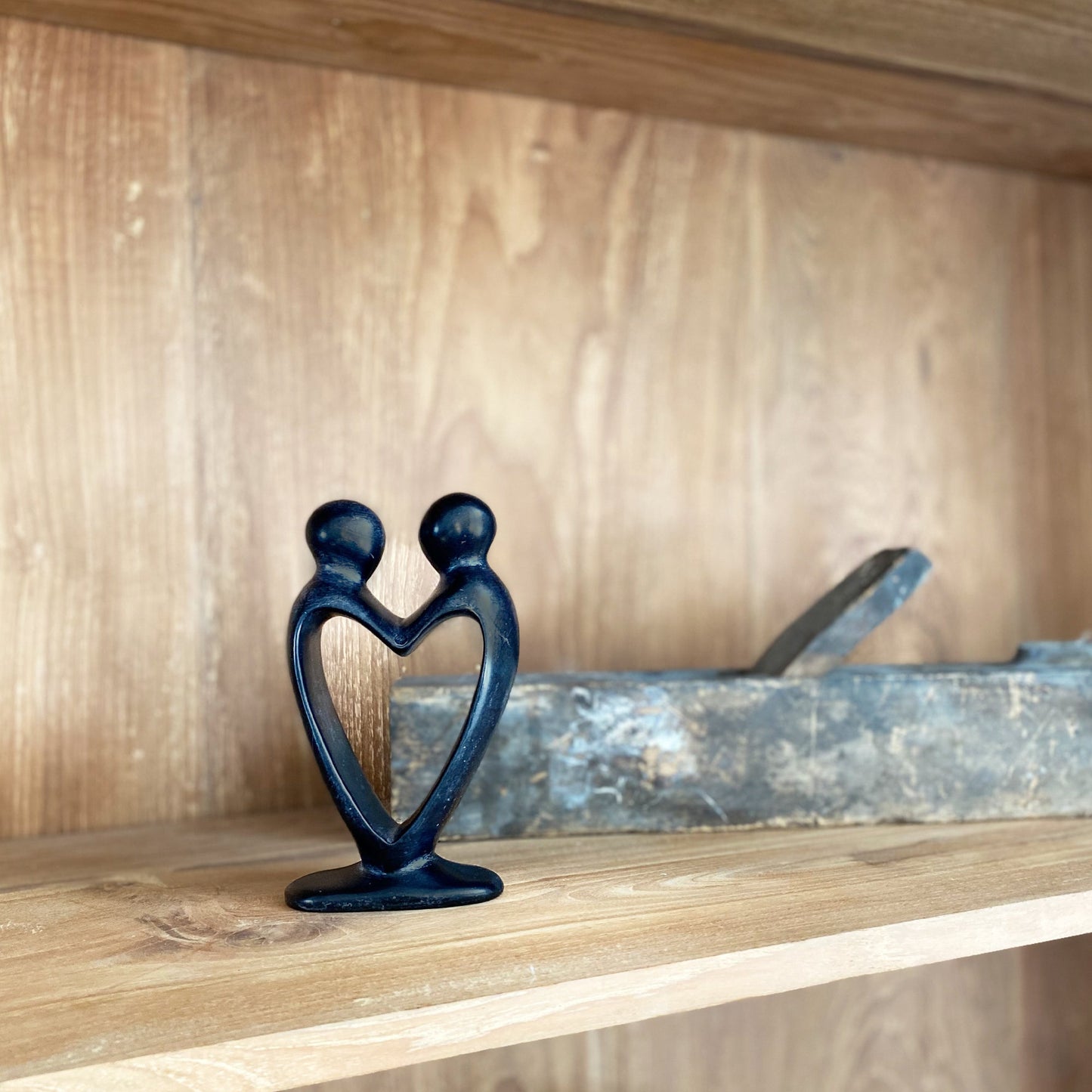 Handcrafted Soapstone Lover's Heart Sculpture in Black - Smolart    Home Decor Supply | Online Retail | ShoreShopper.com
