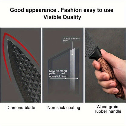 Professional 6pcs Kitchen Knife Set - Chef's Knife, Slicing Knife, Scraper, and Scissors - High Carbon Stainless Steel with Ultra-Sharp Blades, Non-Stick Ergonomic Wooden Handles - Ideal for Home, Travel, and Gift Box Set    Home Decor Supply | Online Retail | ShoreShopper.com
