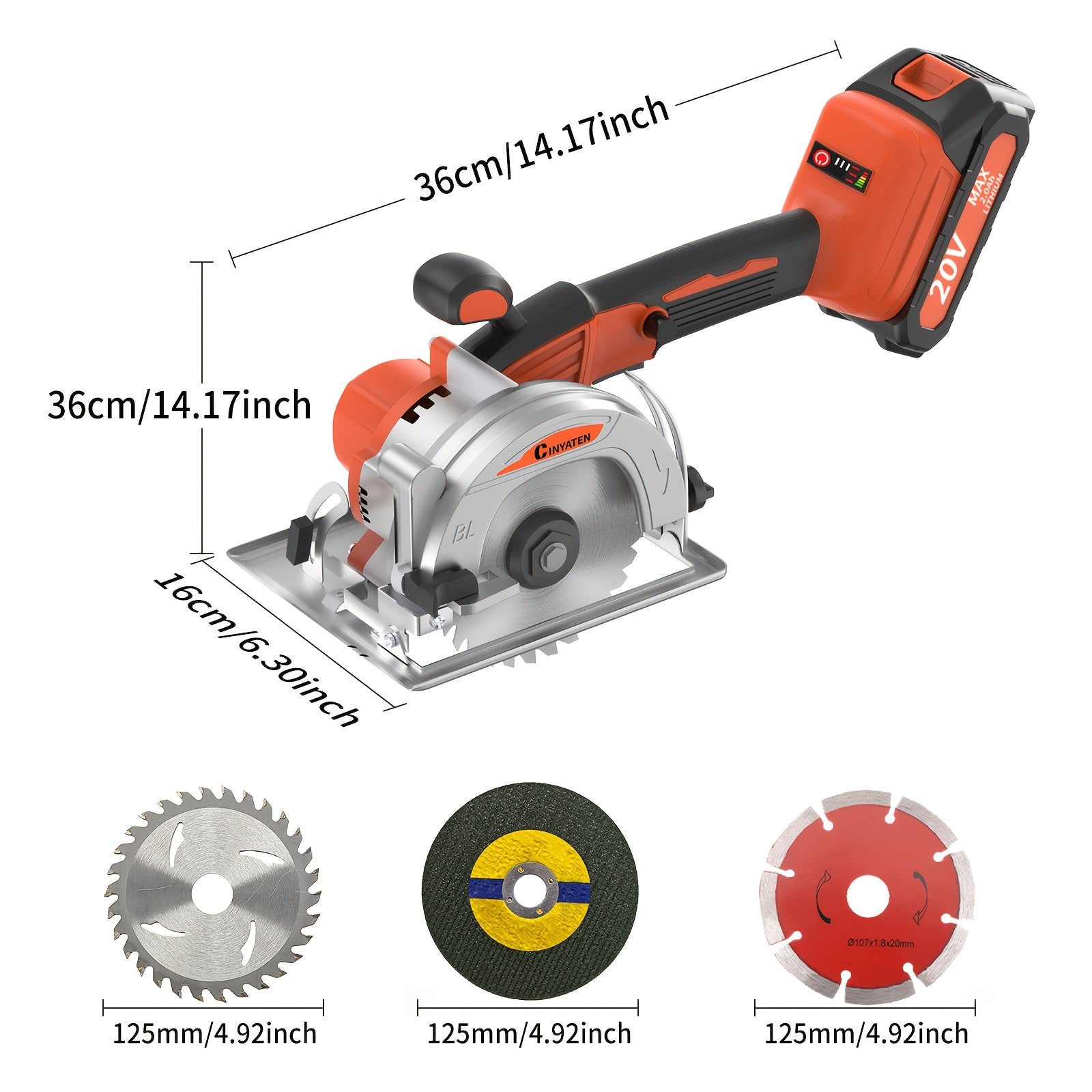 5-inch Brushless Circular Saw Kit - 20V Dual Smart Batteries And Battery Charger, Comes with 6 Saw Blades, Two Adjustable 45° Cutting Depths, Up to 6900 RPM - Ideal for Woodworking And Garden Projects.Christmas Gift, Shipped - ShoreCo.Shop