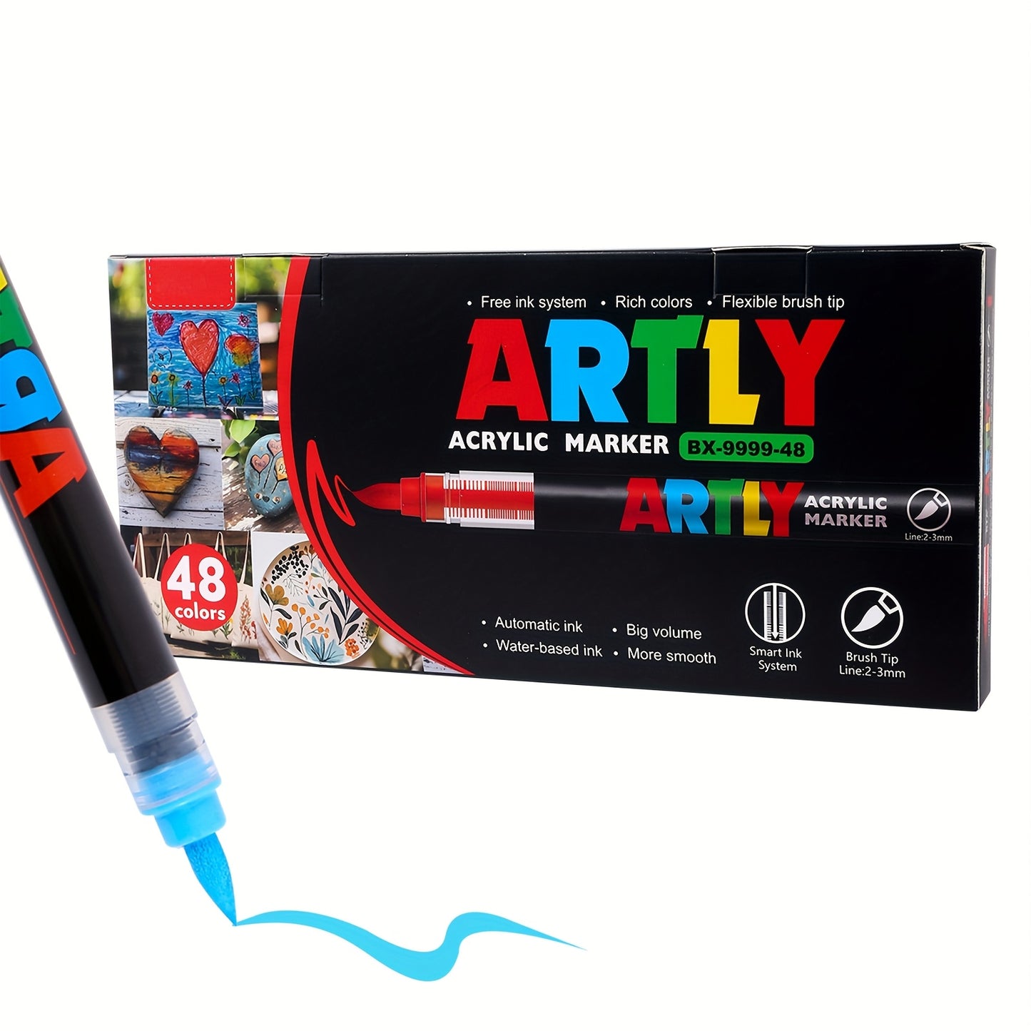 12/24/36/48/60/72Color Acrylic Paint Marker, Brush Head Can Be Used for Rock Metal Glass Wood Canvas Ceramic Plastic Art And DIY Hand-painting, Back to School Season Halloween Christmas Birthday Gifts - ShoreCo.Shop