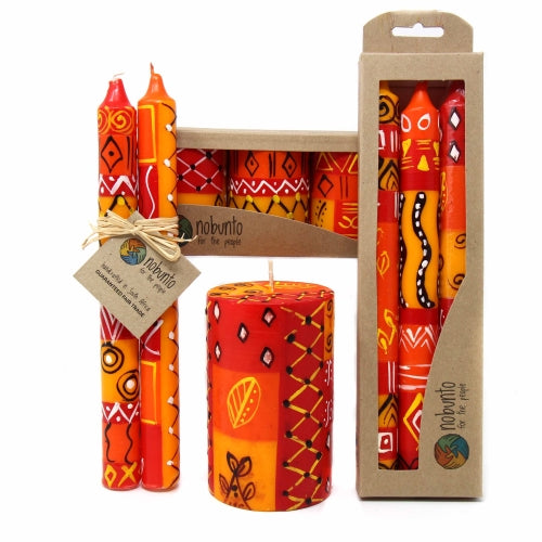 Set of Three Boxed Hand-Painted Candles - Zahabu Design - Nobunto    Home Decor Supply | Online Retail | ShoreShopper.com