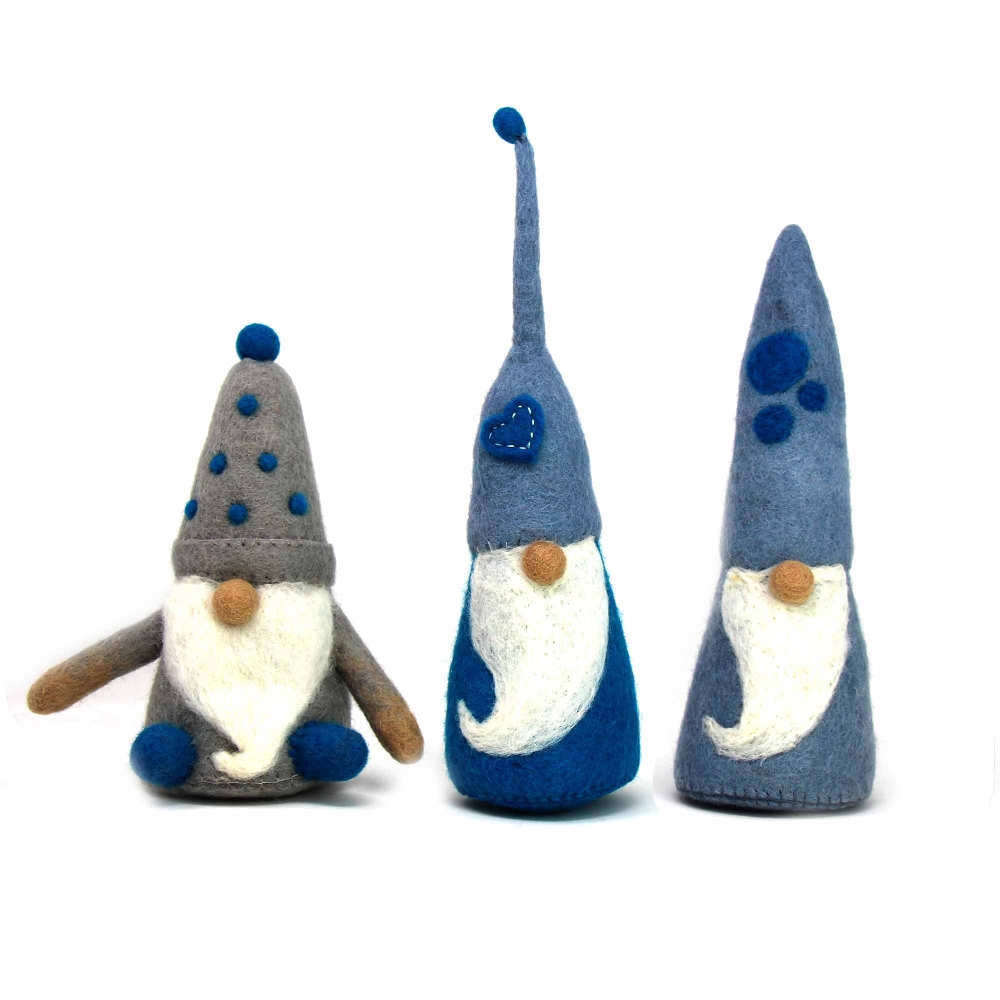 Winter Blues Felt Gnomes Trio, Set of 3    Home Decor Supply | Online Retail | ShoreShopper.com