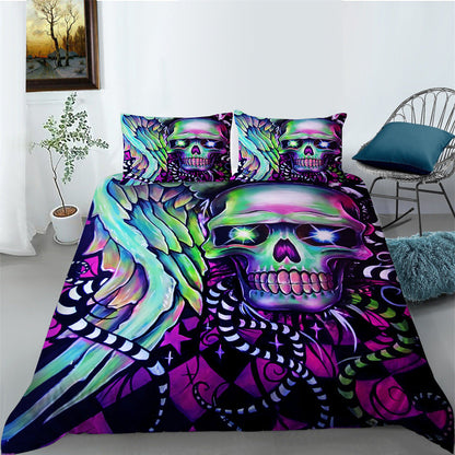3D Printed Skull Printed Three-piece Home Textile Set    Home Decor Supply | Online Retail | ShoreShopper.com