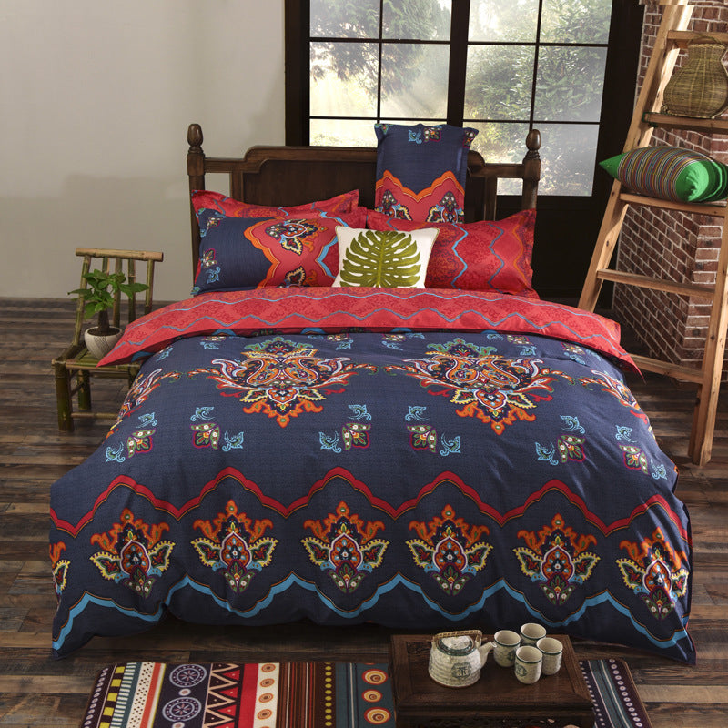 Three-piece Set Of Ethnic Printing On Polyester Bed    Home Decor Supply | Online Retail | ShoreShopper.com