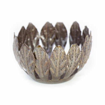 Decorative Drum Art Bowl or Votive, Mango Leaf    Home Decor Supply | Online Retail | ShoreShopper.com