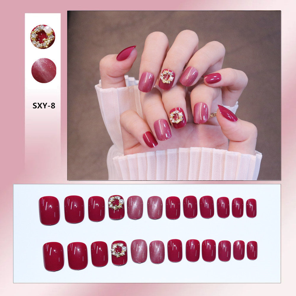 Nail Art Patch Wearing Nail Art Finished Short Rose Red Cat Eye    Home Decor Supply | Online Retail | ShoreShopper.com