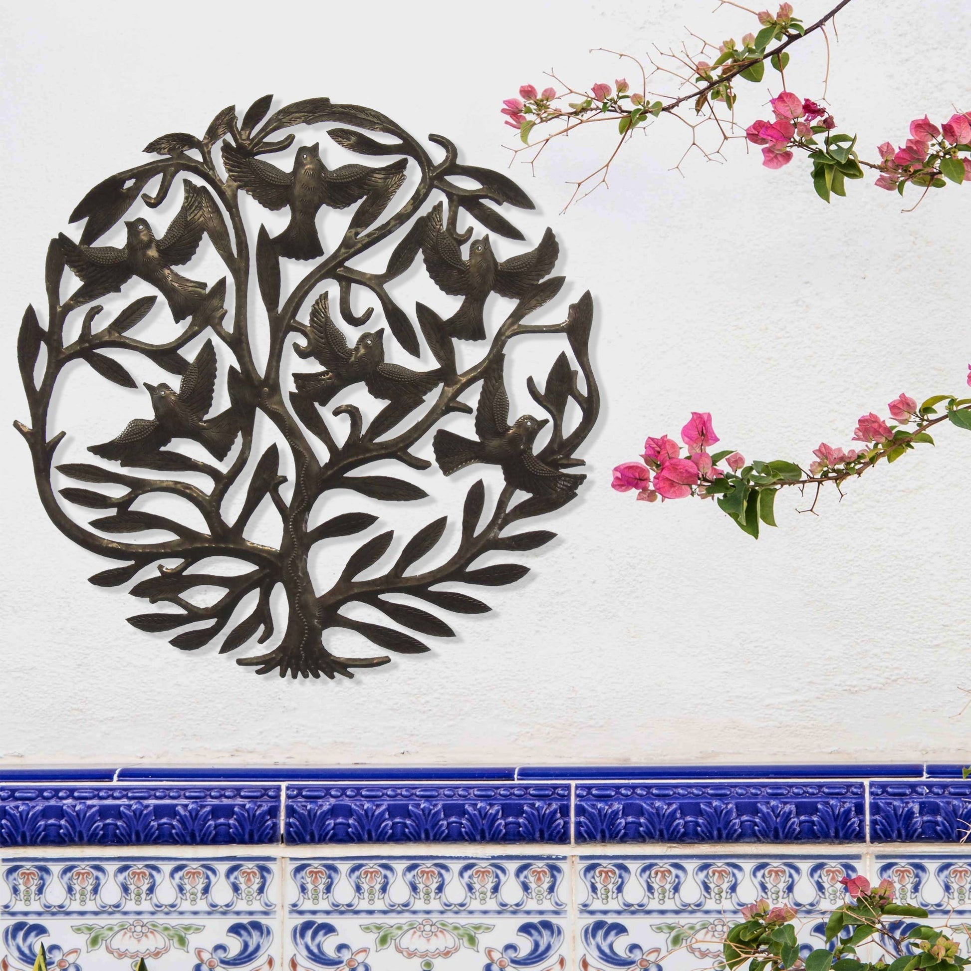 Double Tree of Life Metal Wall Art 24-inch Diameter - Croix des Bouquets    Home Decor Supply | Online Retail | ShoreShopper.com