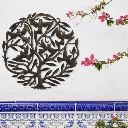 Double Tree of Life Metal Wall Art 24-inch Diameter - Croix des Bouquets    Home Decor Supply | Online Retail | ShoreShopper.com