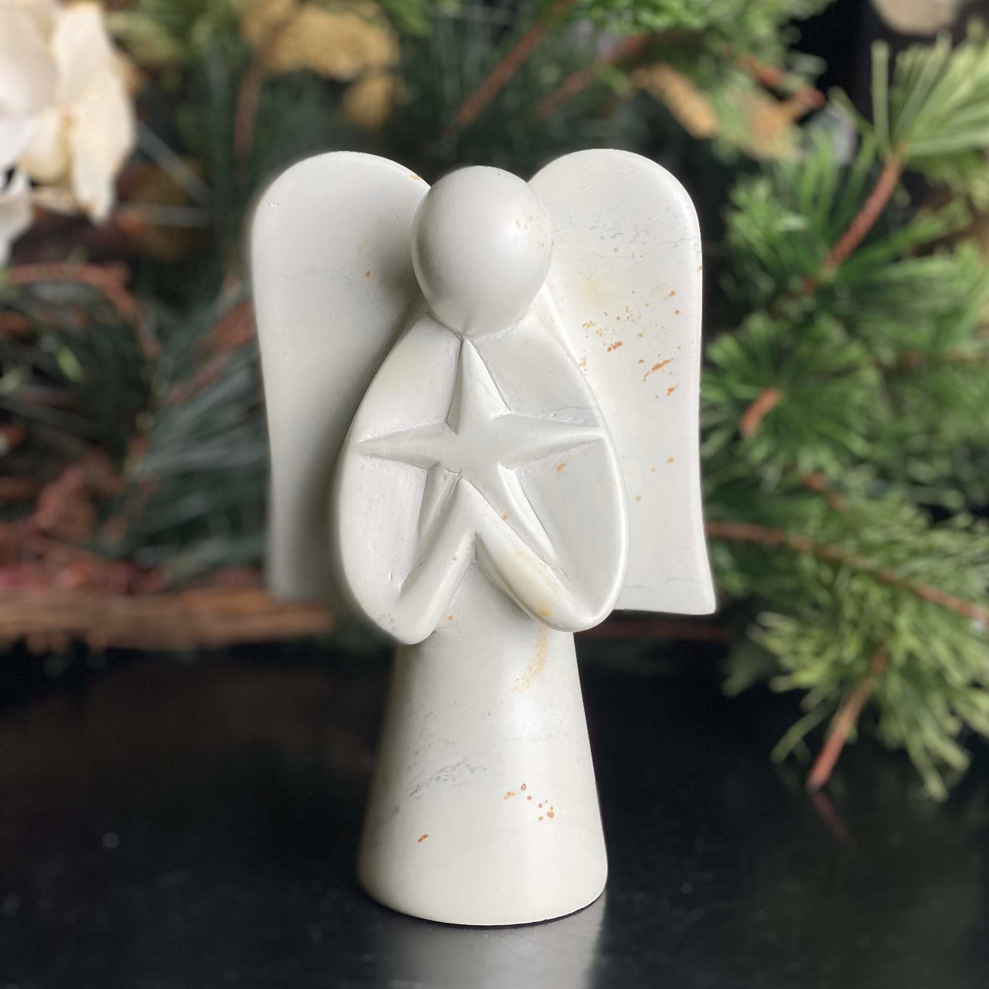 Angel Soapstone Sculpture Holding Star    Home Decor Supply | Online Retail | ShoreShopper.com