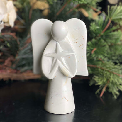 Angel Soapstone Sculpture Holding Star    Home Decor Supply | Online Retail | ShoreShopper.com