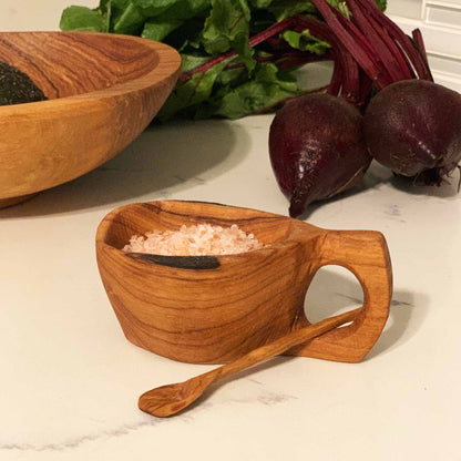 Reclaimed Olive Wood Salt Pot - Kahero Farm - Kenya    Home Decor Supply | Online Retail | ShoreShopper.com