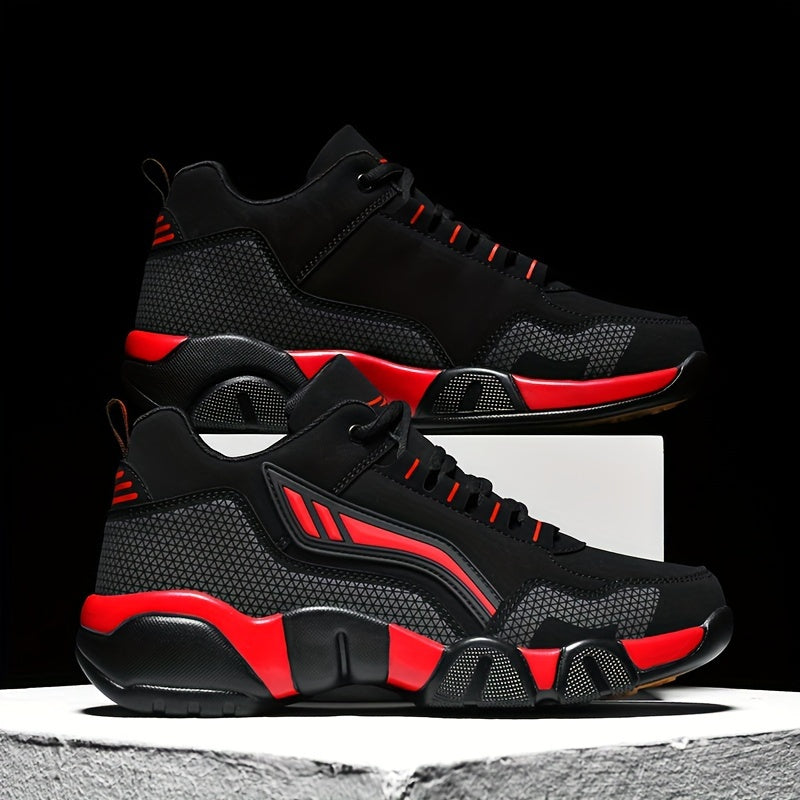 Men'S Lace-Up Sneakers - Thick Cushioned Platform Shoes with Non-Slip Rubber Sole, Low-Top Lace-Up Design in Black/White/Orange Accents - All-Season Walking Shoes for Everyday, Office, Formal Events - Durable Casual Footwear    Home Decor Supply | Online Retail | ShoreShopper.com