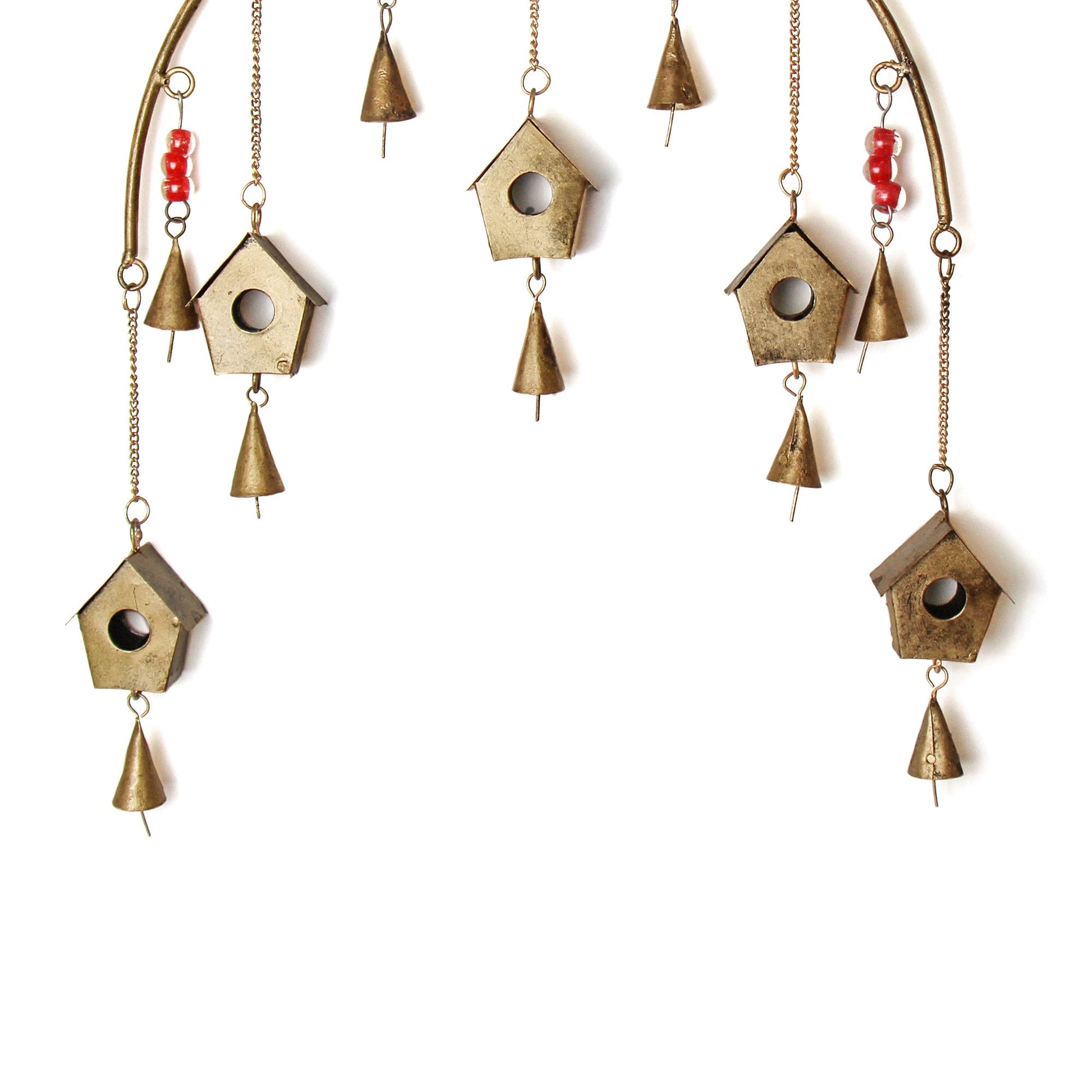 Handcrafted Bird Chime, Recycled Iron and Glass Beads    Home Decor Supply | Online Retail | ShoreShopper.com