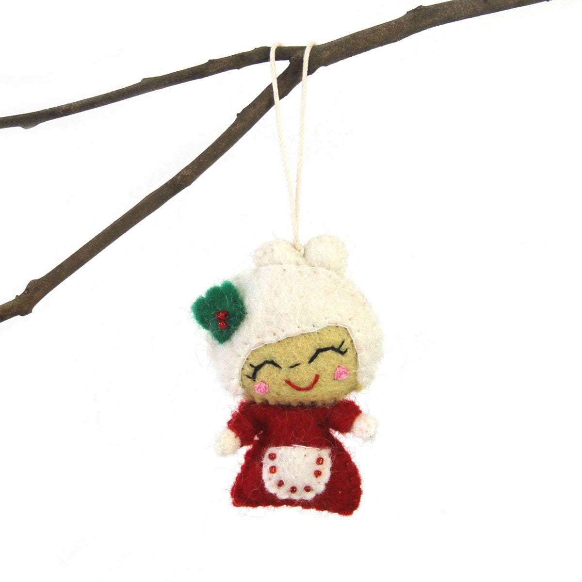 Hand Felted Christmas Ornament: Mrs. Claus - Global Groove (H)    Home Decor Supply | Online Retail | ShoreShopper.com