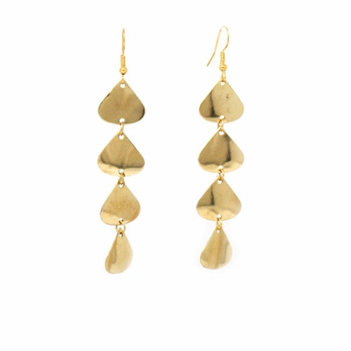 Geometric Tiered Brass Drop Earrings    Home Decor Supply | Online Retail | ShoreShopper.com