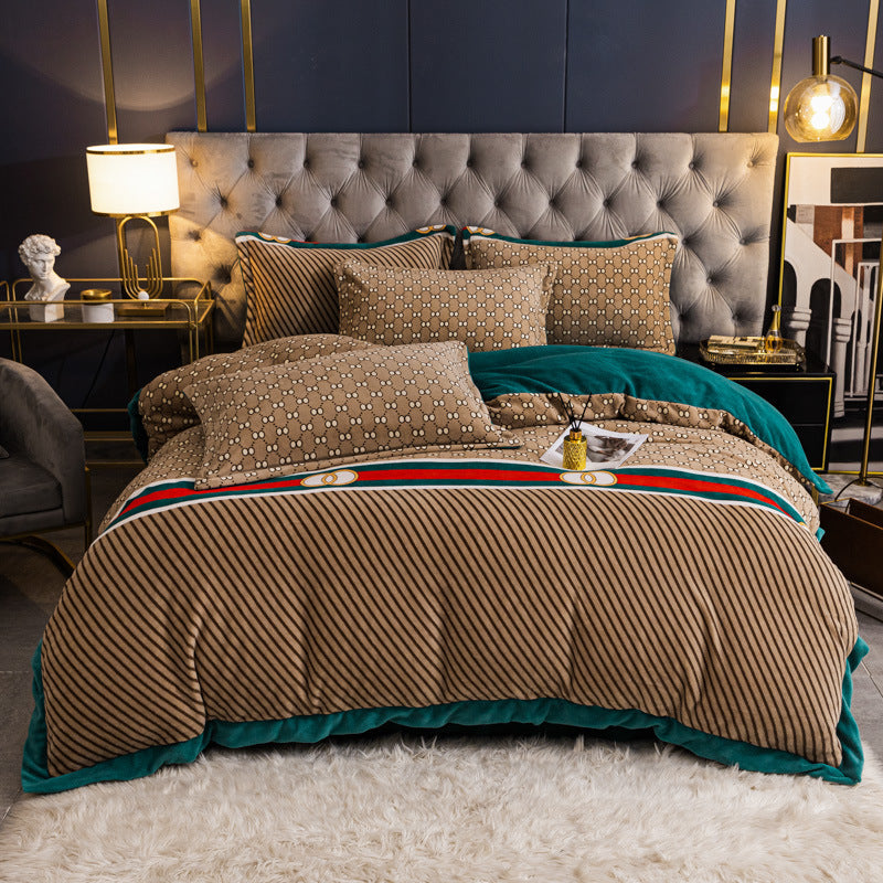 Fashionable Nordic Thick Warm Double-sided Velvet Bed Sheet    Home Decor Supply | Online Retail | ShoreShopper.com