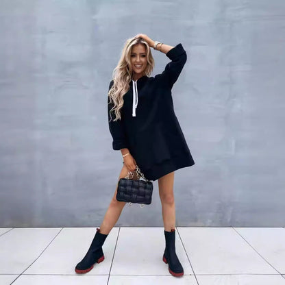 Women's Hooded Sweatshirt With Pockets Fashion Casual Split Mid-length Sweater Drawstring Tops    Home Decor Supply | Online Retail | ShoreShopper.com