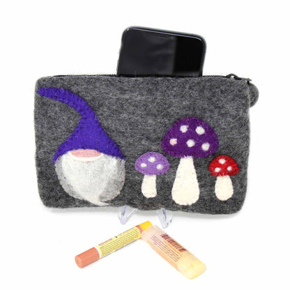 Hand Crafted Felt: Gnome and Mushroom Pouch    Home Decor Supply | Online Retail | ShoreShopper.com
