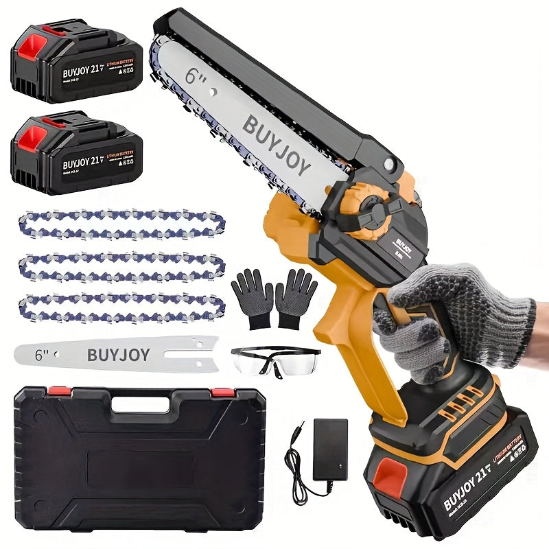 6-inch Cordless Lightweight Electric Landscaping Chainsaw w/ L-ion Battery, Chain And Fast Charger    Home Decor Supply | Online Retail | ShoreShopper.com