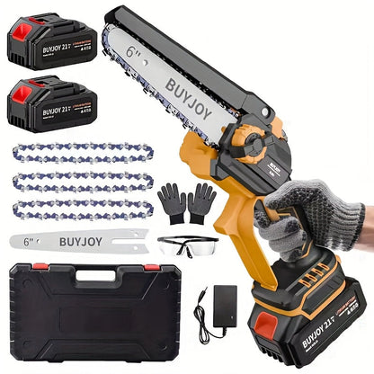 6-inch Cordless Lightweight Electric Landscaping Chainsaw w/ L-ion Battery, Chain And Fast Charger    Home Decor Supply | Online Retail | ShoreShopper.com