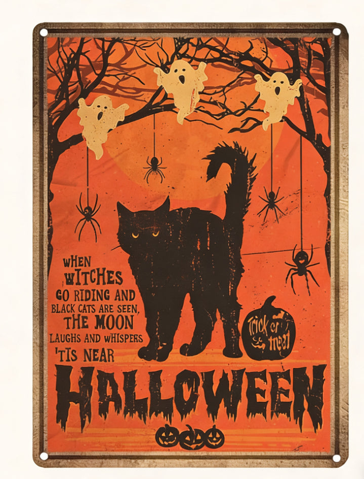 Retro Cat-themed Tin Art Deco Painting    Home Decor Supply | Online Retail | ShoreShopper.com