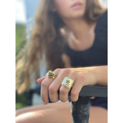 Floral Abstract Adjustable Brass Ring    Home Decor Supply | Online Retail | ShoreShopper.com