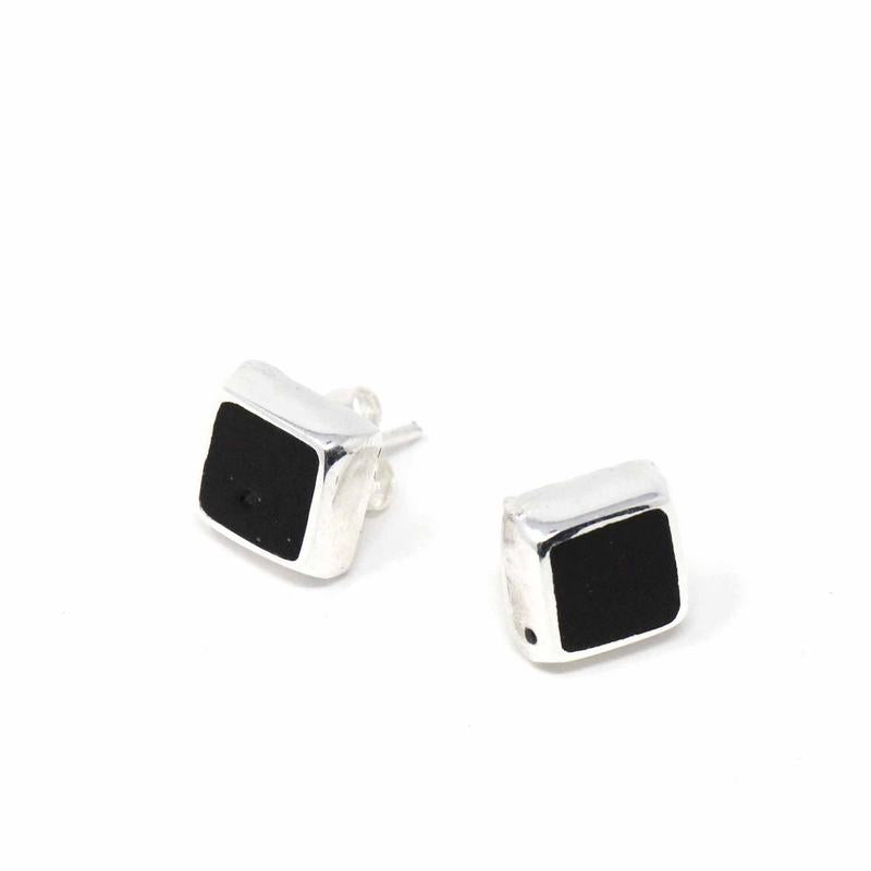 Sterling Silver Earrings, Sterling Silver Black Square    Home Decor Supply | Online Retail | ShoreShopper.com