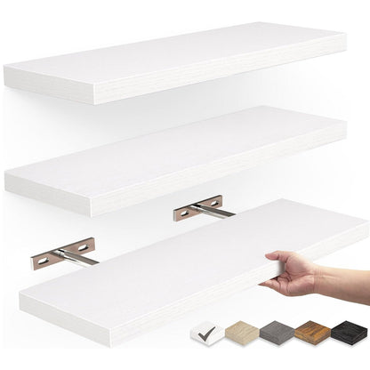 Solid Wood Floating Wall Shelf - Minimalist Hanging Storage for Home and Office    Home Decor Supply | Online Retail | ShoreShopper.com