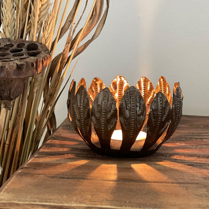 Decorative Drum Art Bowl or Votive, Mango Leaf    Home Decor Supply | Online Retail | ShoreShopper.com