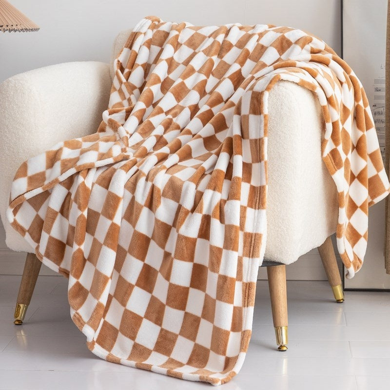 Checkered Flannel Blanket Printed Coral Fleece Thickening Bed Sheet Nap    Home Decor Supply | Online Retail | ShoreShopper.com