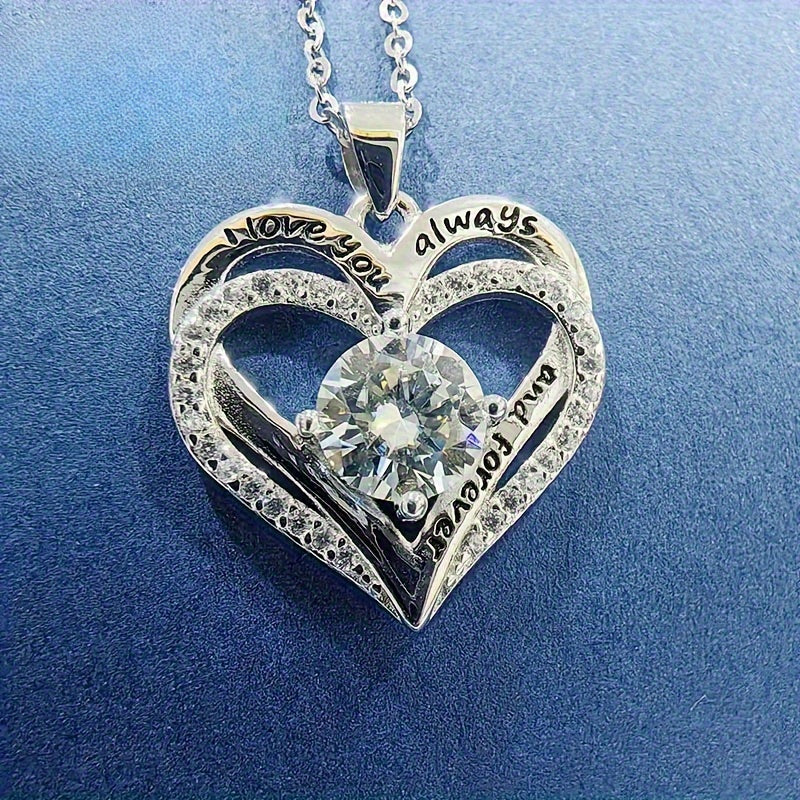 1 Carat Moissanite Heart-Shaped Pendant Necklace - 925 Sterling Silver    Home Decor Supply | Online Retail | ShoreShopper.com