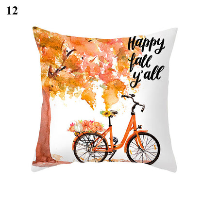 Maple Pumpkin Print Thanksgiving Peach Skin Pillowcase    Home Decor Supply | Online Retail | ShoreShopper.com