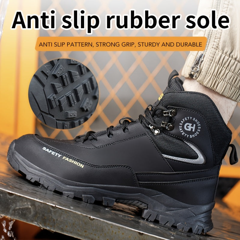 Men's Heavy-Duty High-Quality Work Boots with Steel Toe - All-Terrain Traction Rubber Sole, Cushioned Insole and Arch Support - Four-Season Construction, Industrial, Farm and Outdoor Boots - Ideal for Construction, Warehousin    Home Decor Supply | Online Retail | ShoreShopper.com