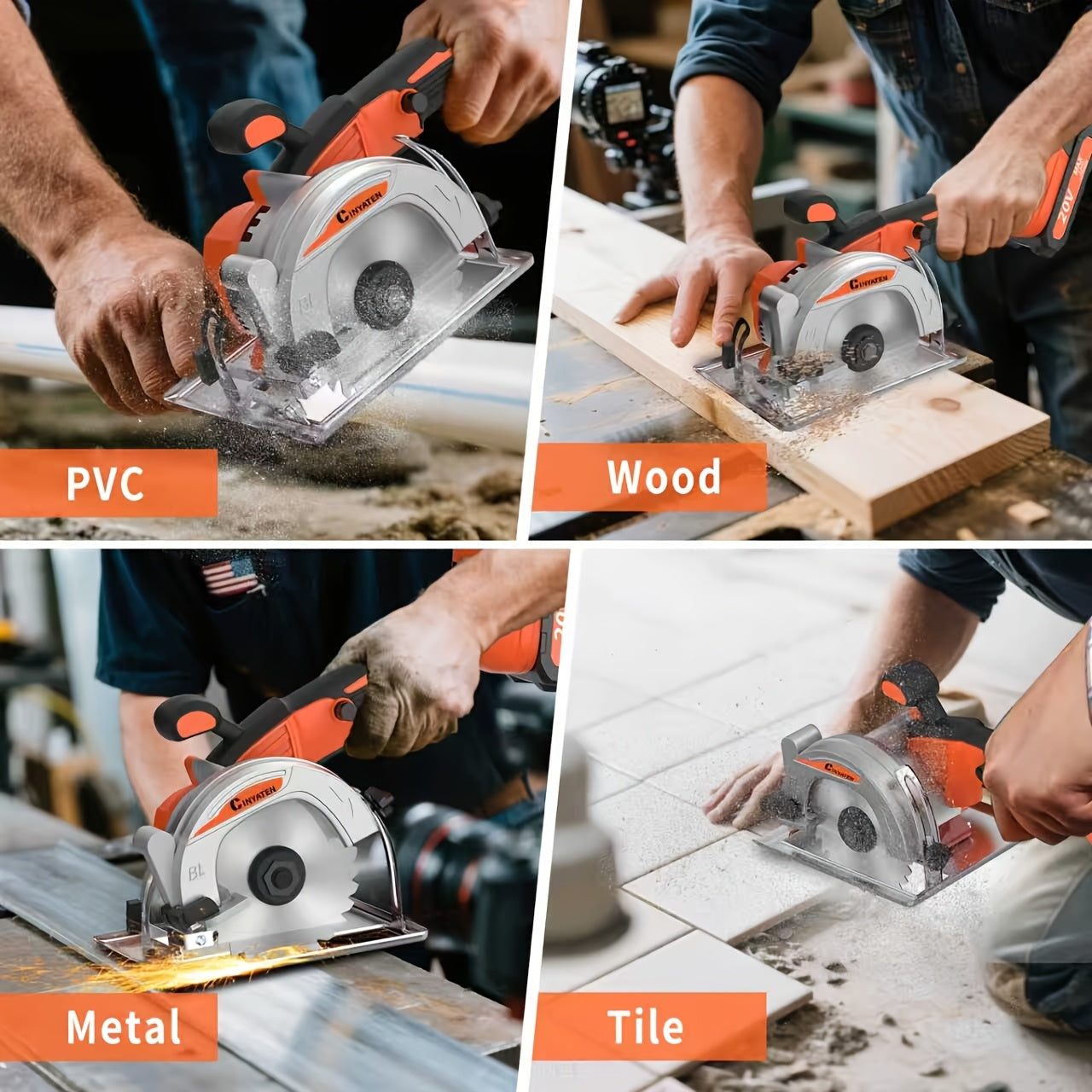 5-inch Brushless Circular Saw Kit - 20V Dual Smart Batteries And Battery Charger, Comes with 6 Saw Blades, Two Adjustable 45° Cutting Depths, Up to 6900 RPM - Ideal for Woodworking And Garden Projects.Christmas Gift, Shipped    Home Decor Supply | Online Retail | ShoreShopper.com